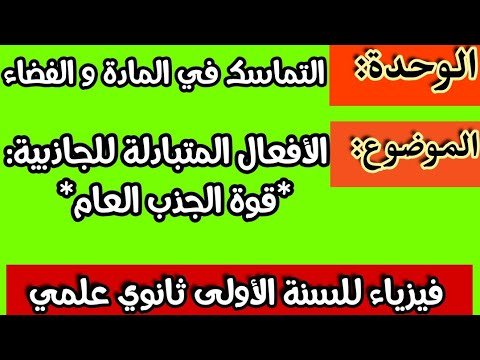 درس الأفعال المتبادلة للجاذبية: قوة الجذب العام