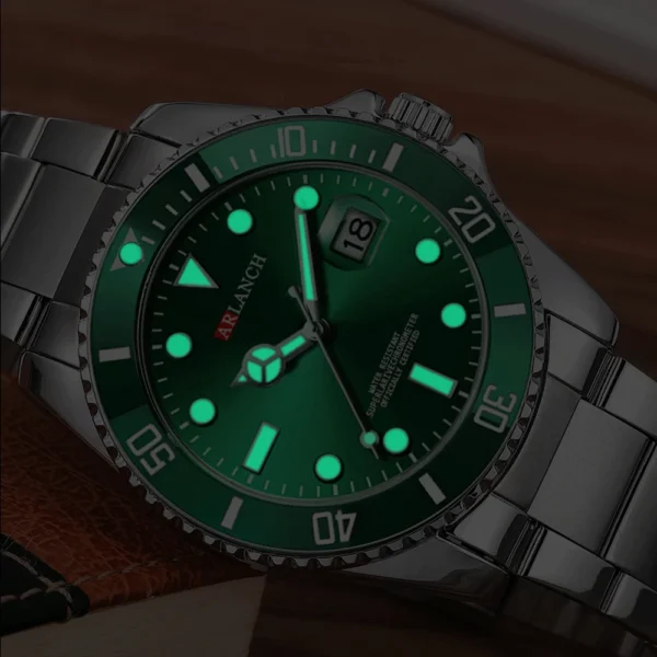 ⁦ARLANCH-Montre de sport à quartz pour homme, marque de luxe, étanche, entièrement en acier, offre spéciale⁩ - الصورة ⁦4⁩